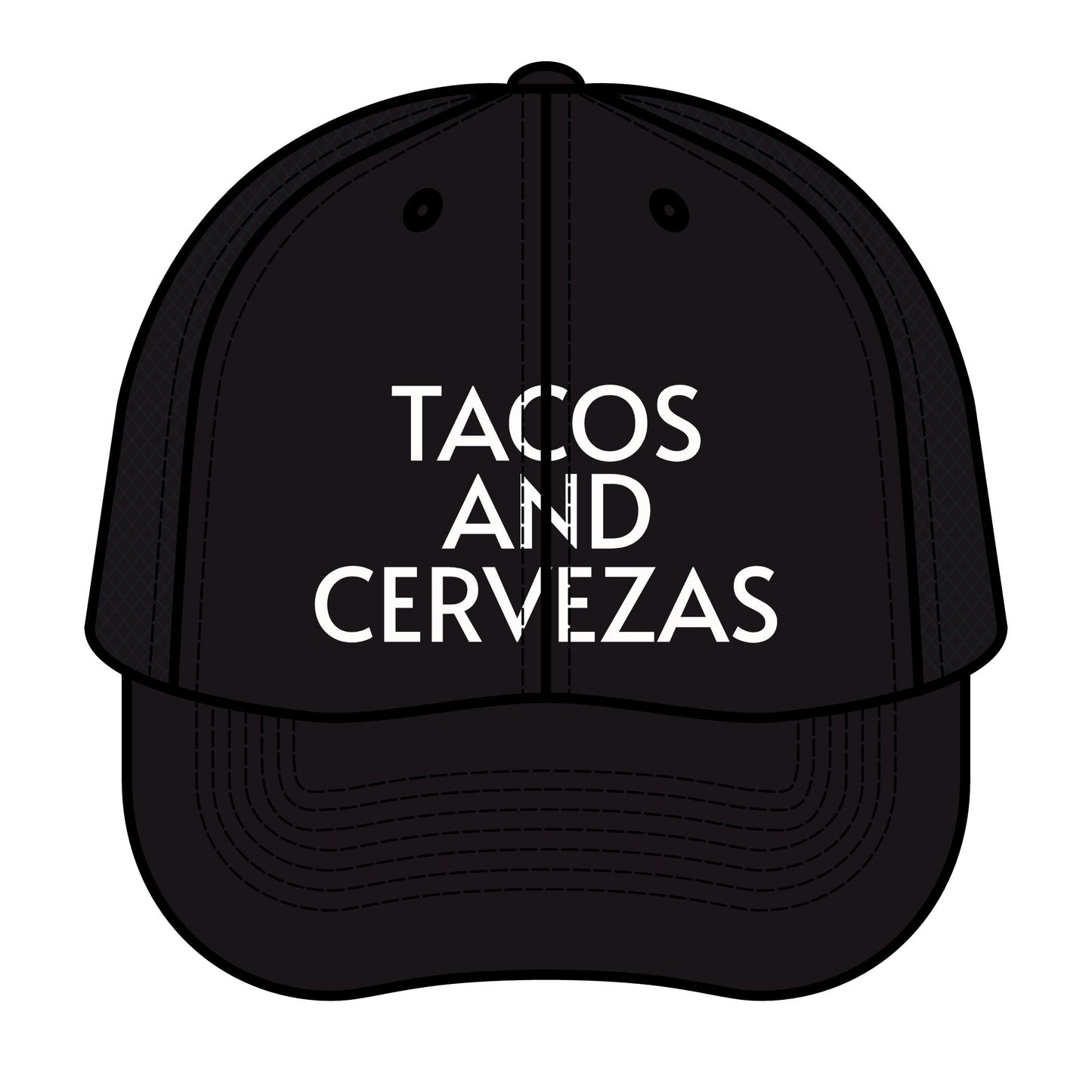 Retro Trucker Hat - "Tacos and Cervezas" - Fun Hat for Food Lovers