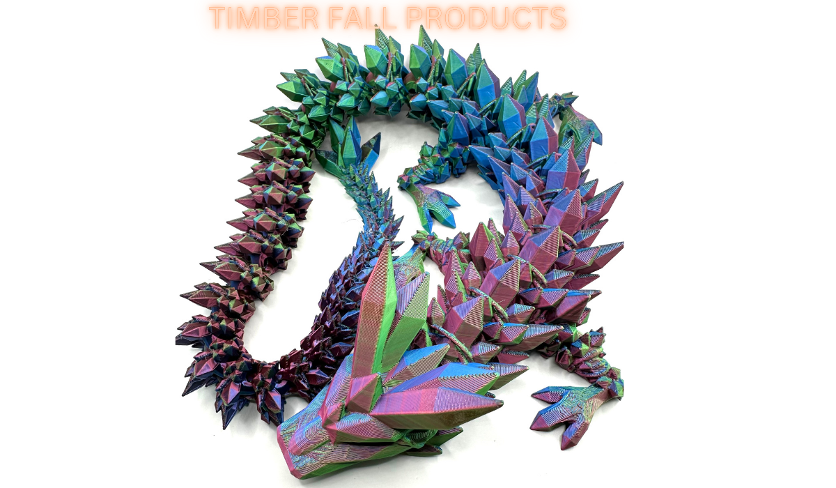 Crystal Dragon - Articulated Flexi Dragon - 3D Printed