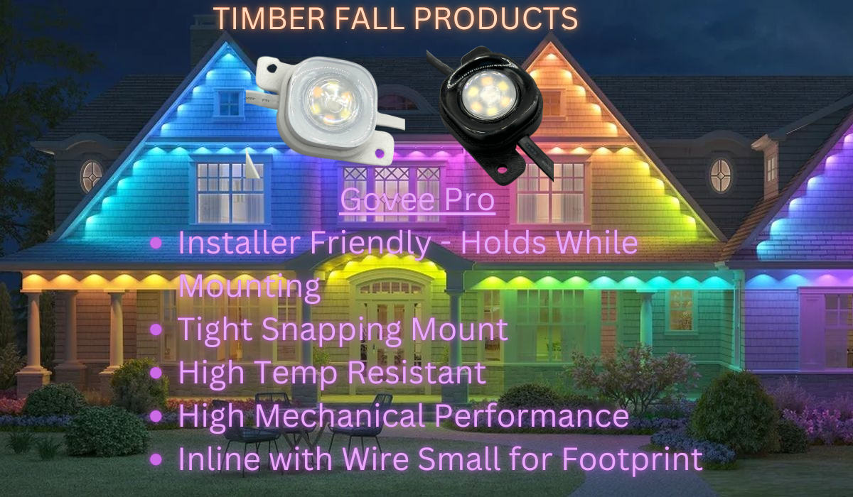 Govee Permanent Outdoor Lights PRO (H706) Brackets Install Friendly Snap in