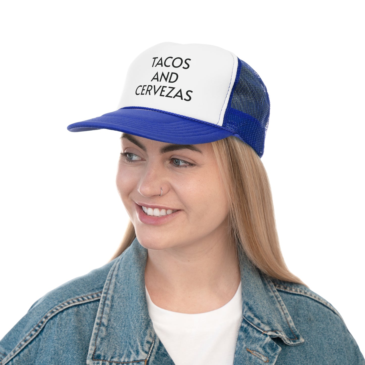 Tacos and Cervezas Trucker Caps - Straight Letters